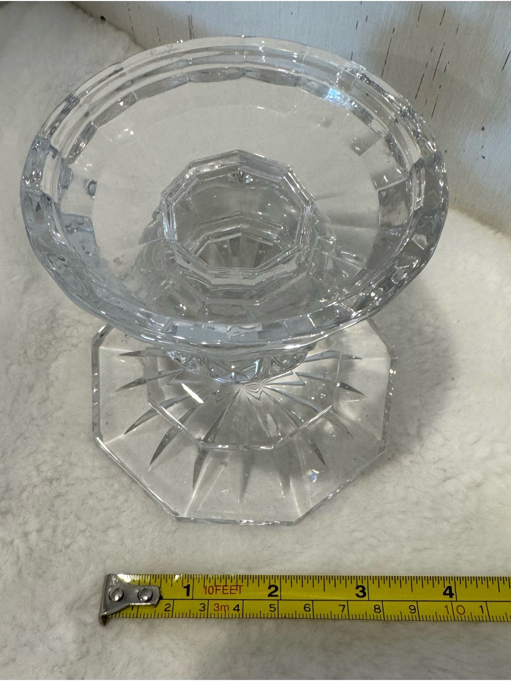 Waterford Crystal Pillar Candlestick Holder Bedford Pattern - Picture 3 of 4